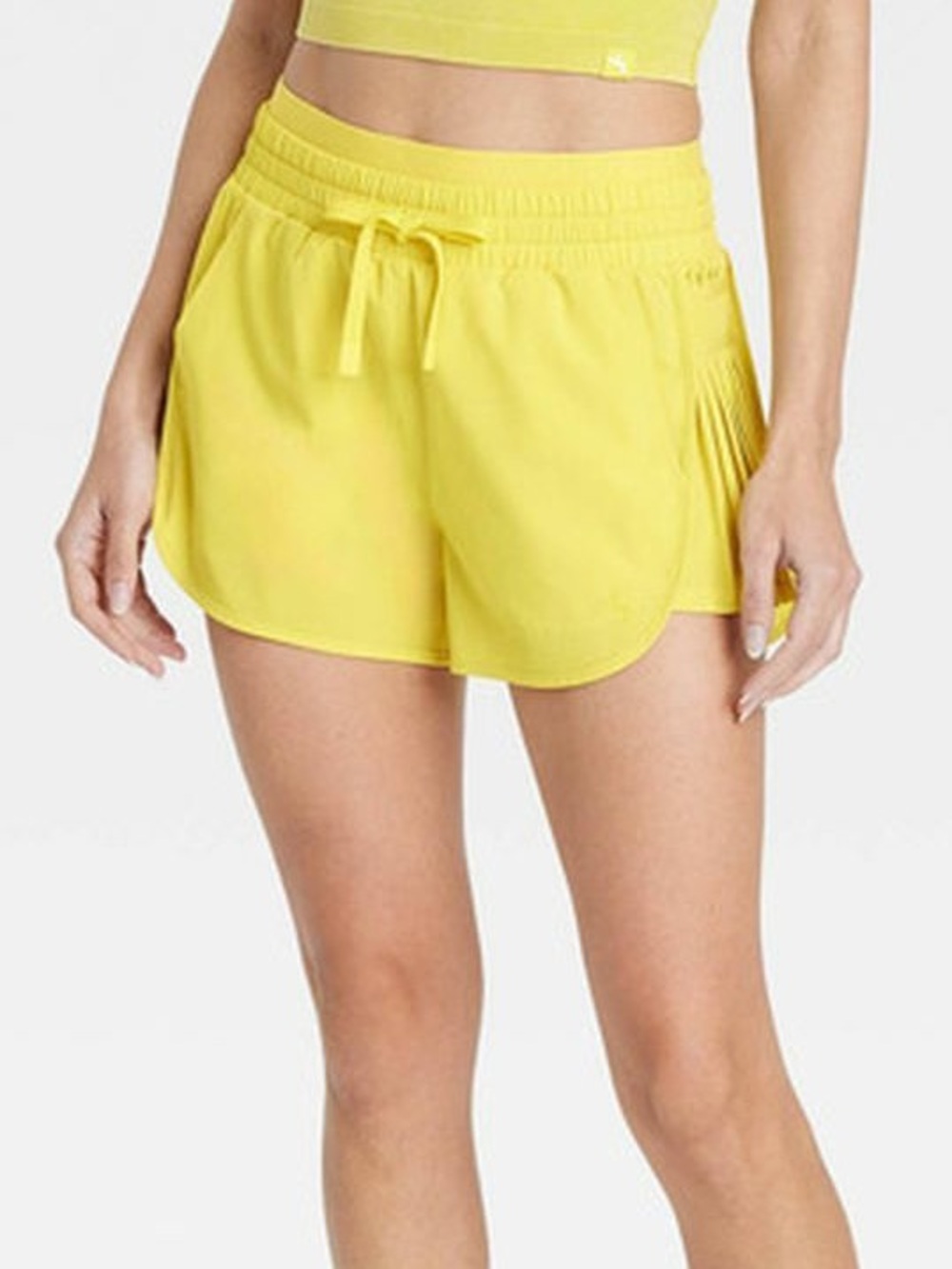 JoyLab Women's High-Rise Pleated Side Shorts - Small Yellow